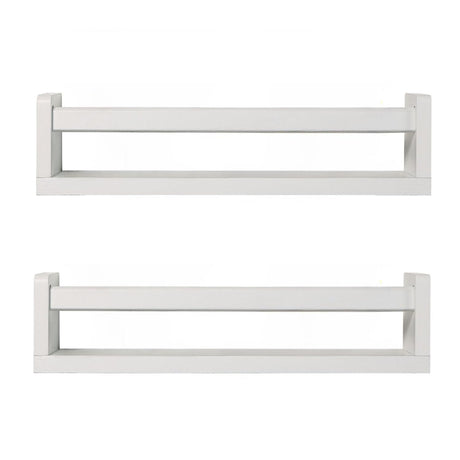 JORIKCHUO Nursery Book Shelves | Set of 2 Wood Floating Shelves for Kids Room, Kitchen Spice Rack, or Rustic Wall Mounted | Farmhouse Bathroom Décor (Rustic White). JORIKCHUO