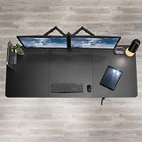 VIVO Manual Height Adjustable 71 x 30 inch Stand Up Desk, Reclaimed Wood Table Top, Black Frame, Standing Workstation with Foldable Handle, DESK-KIT-MB7P VIVO