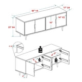 Walker Edison Genia Mid-Century Modern Solid Wood Stand for TVs up to 65 Inches, Walnut Walker Edison