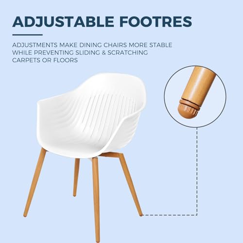 Grand patio 7-Piece Outdoor Dining Set with 6 Outdoor Modern Recycled Plastic Dining Chairs Rust Free Frame, Woodgrain Legs, Whale Modeling Design for Kitchen, Dining (Light Gray) Grand patio