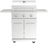 Nexgrill 3-Burner Stainless Steel Propane Gas Grill with Side Tables, 40,500 BTUs, 4 Wheel Transport, 591 SQ. IN. Cooking Space, Outdoor Kitchen Grill for BBQs, Patios, and More - 720-0830MN Nexgrill