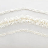 Bohemian Boho Chic Ivory Macrame Tufted Tassel 3 pc. Full / Queen Size Bed Bedding Set Duvet Comforter Cover Sham Solid Cream Textured Minimalist Off White Cotton Fringe Farmhouse Indie Neutral Rustic KB & Me