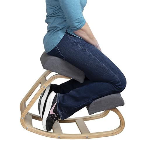 RRI Goods Kneeling Desk Chair, Sturdy Ergonomic Kneeling Chair for Office and Students, Rocking Motion for Natural Movement RRI Goods