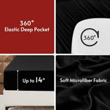 MUXHOMO 7 Pieces California King Comforter Set, Reversible Bed in a Bag Cal King Size, All Season Bedding Set with Comforter, Flat Sheet, Fitted Sheet, Pillowcases & Shams, Red & Black MUXHOMO