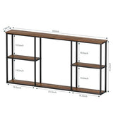 WOHOMO Console Table,3-Tier Small Entryway Tables,Narrow Sofa Table for Hallway,Rustic Brown(63 inch) WOHOMO