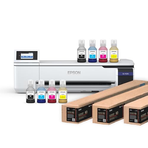 Epson Surecolor F570 Pro 24" Desktop Sublimation Printer, Includes Two Full Ink Sets, User Guide, Sublimation Paper, & Free Remote Install SCF570PE (Printer & Inks)