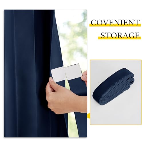 NICETOWN Room Divider Curtain for Bedroom Living Room Partition, Privacy Accordion Blackout Sound Proof Doorway Curtains, Sliding Glass Temporary Door Curtainfor Closet (Navy, 1 Panel, 60" W x 80" L) NICETOWN