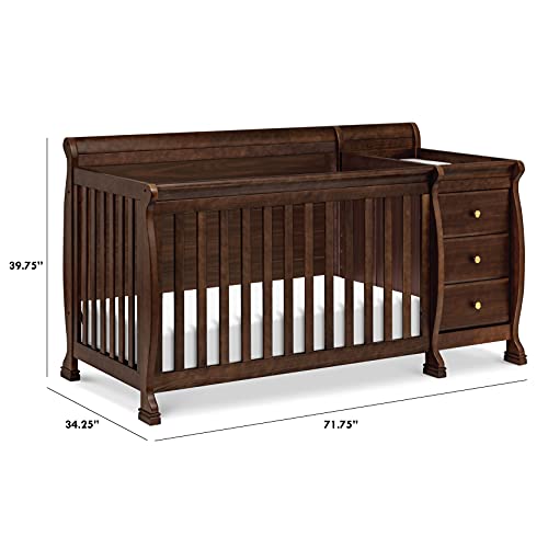 DaVinci Kalani 4-in-1 Convertible Crib and Changer Combo in Espresso