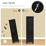 TEENFON Storage Cabinet with 4 Doors, Kitchen Cabinet with 6 Door Shelves, Kitchen Pantry for Living Room, Dining Room, Bathroom, Black TEENFON