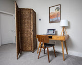 BIRDROCK HOME 3 Panel Seagrass Room Divider - Brown Wash - Folding Sections - Partition Screen - Hand Woven Abaca - Home Decor BIRDROCK HOME