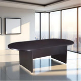 Oakestry Boss 71" W x 35" D Race Track Conference Table Spacious Professional Office Conference Table Mocha Finish with Large Work Surface Ideal for Executive Office and Conference Rooms Oakestry