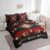 Erosebridal Farmhouse Geometric King Comforter Set with Sheets 7 Piece Southwestern Tribal Bedding Set Vintage Western Aztec Bed in A Bag for Kids Adults Rustic Farmhouse Cabin Lodge Bed Set Erosebridal