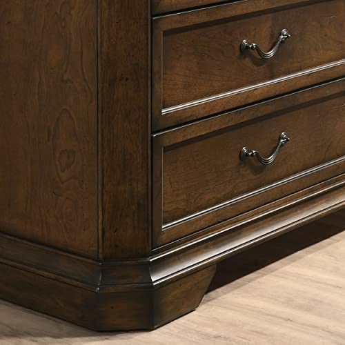 Roundhill Furniture Maderne Traditional Wood 5-Drawer Chest, Antique Walnut Roundhill Furniture