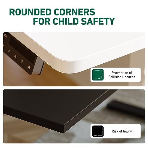 FEZIBO 40 x 24 Inches Standing Desk with Drawer, Adjustable Height Electric Stand up Desk with Storage, Sit Stand Home Office Desk, Ergonomic Computer Desk, White FEZIBO