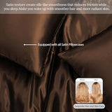 Whale Flotilla 3-Piece Reversible Silky Soft Queen Comforter Bedding Set, Luxurious Satin Comforters Full Size with 2 Satin Pillowcases, Lightweight Duvet for All Seasons, Brown Whale Flotilla