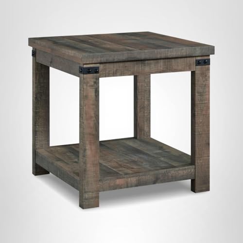 Signature Design by Ashley Hollum Rustic End Table with Shelf, Dark Brown Signature Design by Ashley