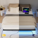 Aelawe Floating Bed Frame Queen Size with LED Lights and Charging Station, Metal Platform Bed, Easy Assembly No Box Spring Needed Aelawe