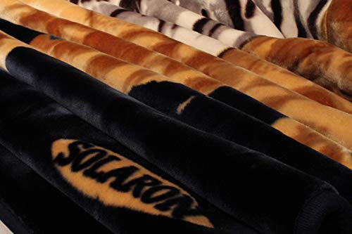 White Tiger Blanket Korean Mink Ultra Silky Soft Reversible Bed comforter bedspread bedding Cobias Heavy thick weight Perfect for Winter all season throw (King, 71 Tiger Blue) SOLARON