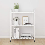 JSB 3-Tier Adjustable Shelving Unit, Heavy Duty Storage Rack Organizer Metal Corner Shelf for Kitchen Living Room Laundry Pantry Bathroom (White, 3 Tier)… JSB