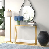 Arlo 36'' Wide Rectangular Console Table in Brass Henn&Hart
