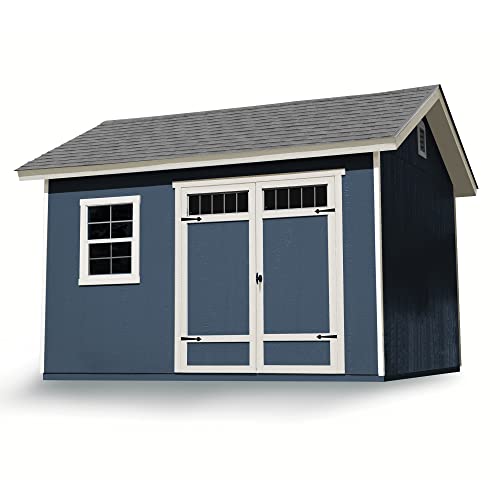 Handy Home Products Beachwood 10x12 Do-it-Yourself Wooden Storage Shed with Floor Tan - WoodArtSupply