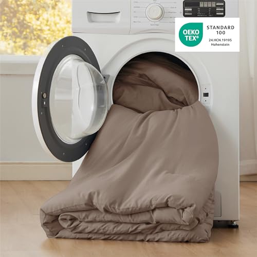 Bedsure Queen Comforter Set, Brown Soft Prewashed Bedding for All Seasons, 3 Pieces GentleSoft™ Bed Set, 1 Lightweight Comforter (90"x90") and 2 Pillowcases (20"x26") Bedsure