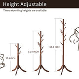 Coatrack 8 Standing Bamboo Coat Rack Hat Hanger 8 Hook for Jacket, Purse, Scarf Rack, Umbrella Tree Stand (Brown) Furshus