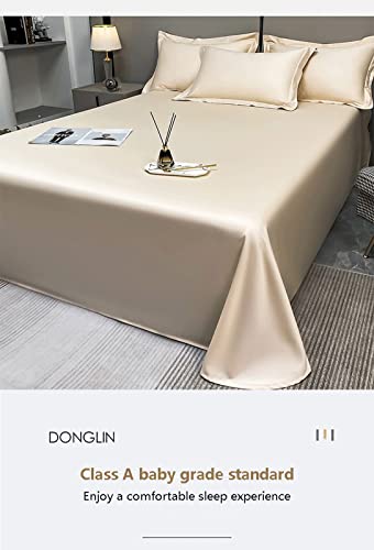 TEVTEV Flat Sheet 500 TC 100% Long Staple Cotton Satin Flat Top Sheet Only Super Soft Satin Bedding Bed Sheet for Single/Twin Full/Double Queen King Bed (Color : Blue, Size : 48x74cm-19x29 x2) TEVTEV