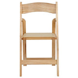 EMMA + OLIVER 2 Pack Natural Wood Folding Chair with Vinyl Padded Seat EMMA + OLIVER