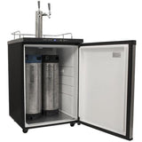 EdgeStar KC3000TWIN Full Size Dual Tap Kegerator with Digital Display - Black EdgeStar
