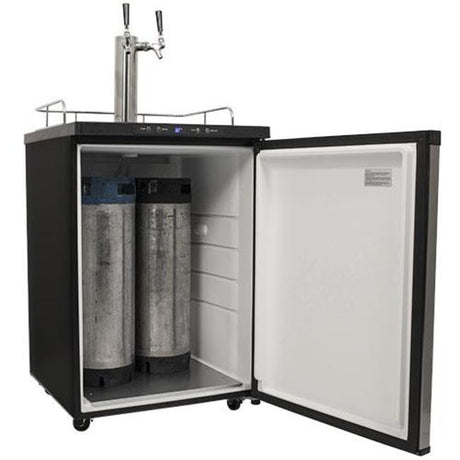 EdgeStar KC3000TWIN Full Size Dual Tap Kegerator with Digital Display - Black EdgeStar