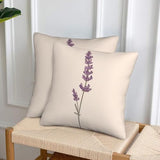 Hayyett Minimalist A Single Lavender Sprig Throw Pillows Covers, Couch Sofa Pillow Cases,Zipper Bedding Cushion Cases for Living Room,18x18 Inch Hayyett
