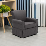 Delta Children Upholstered Glider Swivel Rocker Chair, Charcoal Delta Children