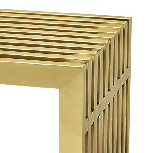 Modway Gridiron Contemporary Modern Gold Stainless Steel Console Table Modway