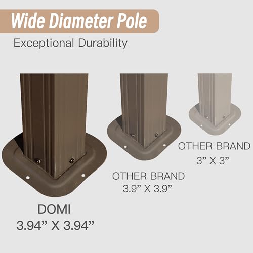 Domi Hardtop Gazebos 10x14FT, Aluminum Metal Gazebo with Galvanized Steel Double Roof Canopy, Curtain and Netting, Permanent Gazebo Pavilion for Patio, Backyard, Deck and Lawn, Brown domi outdoor living