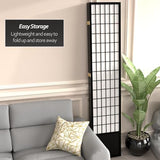 Red Lantern 7 ft. Tall Window Pane Shoji Screen - Black - 5 Panels Red Lantern