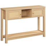 HOOBRO Console Table, 47" Rattan-Like Entryway Table with Storage, Narrow Sofa Table Behind Couch for Living Room Entry Foyer Hallway, Natural NL34XG01 HOOBRO
