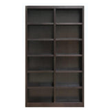 Home Square Espresso Tall 12-Shelf Double Wide Solid Wood Bookcase - Set of 2 Home Square