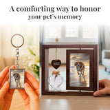 Pets in Time Dog Loss Memorial Frame – Pet Memorial with Ashes Keepsake, Rotating Double-Sided Photo Display for Dog or Cat, Pet Remembrance with Charm & Keychain