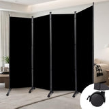 Room Divider (4 Panel) Wall Divider for Room Separation, 88 inch Wide Portable Privacy Screens W/Wheels, Metal Frame Freestanding Room Separators 5.6FT Room Partitions and Dividers YASRKML