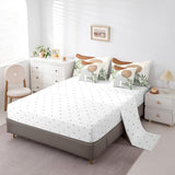 Erosebridal Boho Mid Century 7 Pcs Bedding Set Queen, Modern Bohemian Minimalist Comforter Set with Sheets, Abstract Geometric Bed in A Bag for Kids Adults, Retro Aesthetic Brown Circle Bed Sets Erosebridal