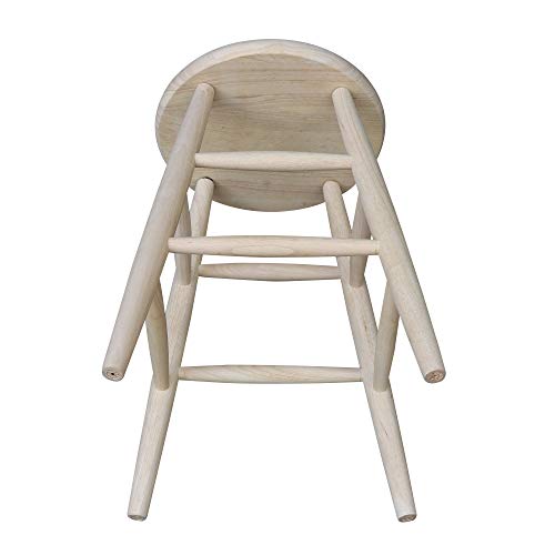 International Concepts 24-Inch Scooped Seat Stool, Unfinished - WoodArtSupply