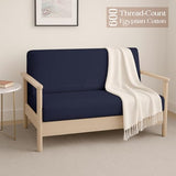 Full Size Armless Futon Covers - 100% Cotton Futon Slipcovers - Zippered Couch Cover Sofa Bed Protector, Sleeper Sofa Cover, Machine Washable, Navy Blue Yarns of Cotton