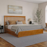 AFI, Everett King Platform Bed with Panel Footboard and Twin XL Trundle, Light Toffee AFI
