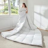 STWIENER Oversized King Comforter 120x98, Extra Large Super King, Lightweight Soft Quilted Down-Alternative Duvet Insert, Fluffy Breathable Microfiber with 8 Corner Tabs, All Season Bedding White STWIENER