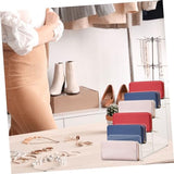 Cabilock Purse Stands for Display, 6-Tier Acrylic Clear Display Risers 7.8" Purse Perfume Organizer Stand Holder, Clear Tiered Multi Slot Vendor Counter Table Shelf for Dessert Cupcake Jewelry Figure Cabilock