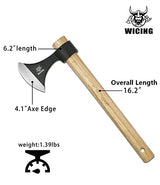 WICING Throwing Axes 3 Pack, 16.2-inch Throwing Tomahawks High Carbon Steel & Wooden Handle, for Axe Throwing Recreation and Competition WICING