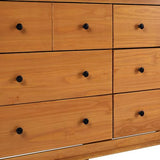 Walker Edison Modern 6-Drawer Solid Wood Dresser Bedroom Storage, 57 Inch, Caramel-T Walker Edison