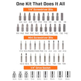 IRONCUBE Ratcheting Screwdriver Set: 56-Piece Magnetic Multi Bits Tool Kit with Case ironcube