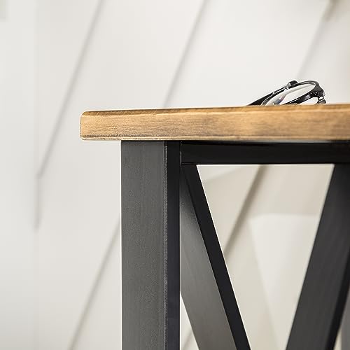 Walker Edison Farmhouse Wood Bookcase with 2 Fixed Shelves - 52 Inch, Black Storage Cabinet for Home Office Walker Edison